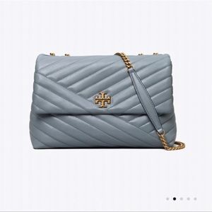 Tory Burch Kira Chevron Quilted Crossbody Bag in
Blue Small
